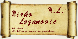 Mirko Lozanović vizit kartica